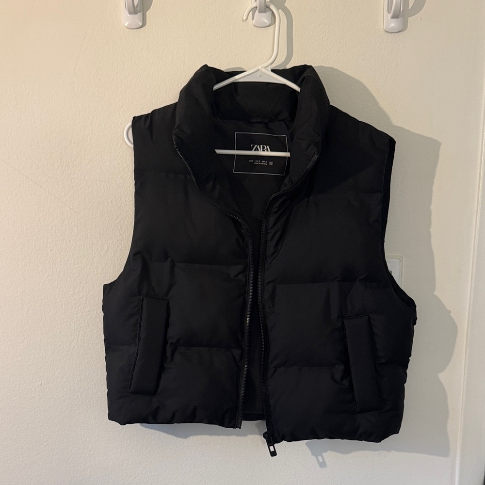 Zara Black Quilted Vest